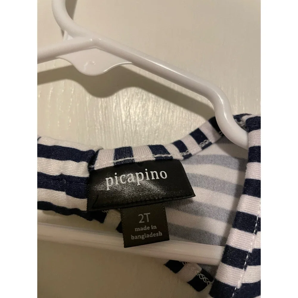 Picapino blue striped sleeveless jumper lightweight one piece. Size 2T.